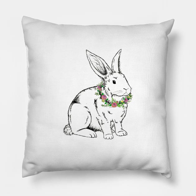 Flower Bunny Pillow by CasValli