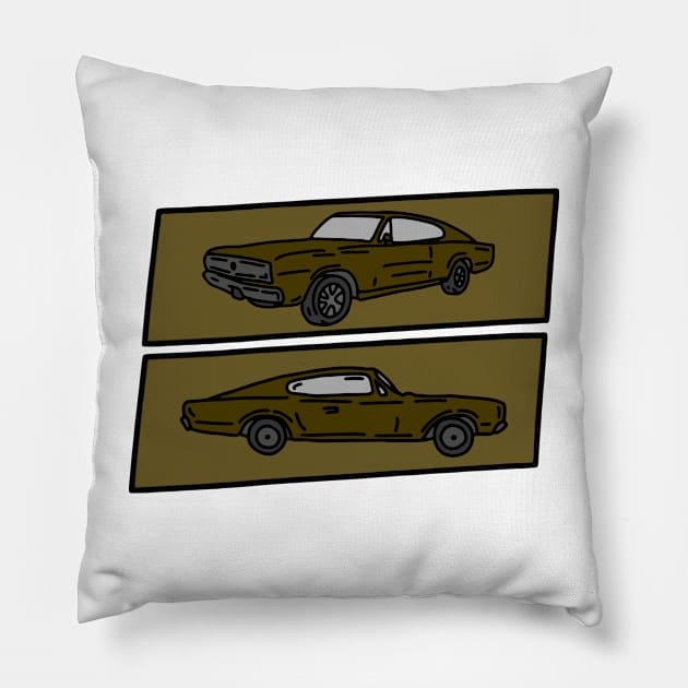 classic muscle car retro illustration Pillow by fokaction