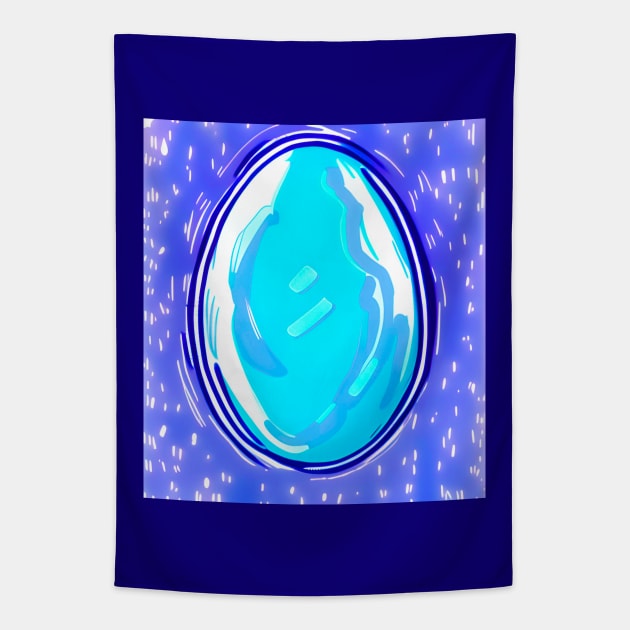 Colorful 90s Style Abstract Easter Egg (MD23ETR030) Tapestry by Maikell Designs