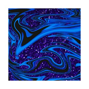Swirls- Blue and Purple Glitter T-Shirt
