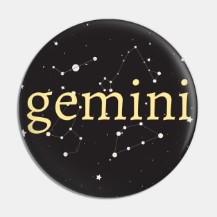 Gemini Zodiac Sign Star Circle Pin