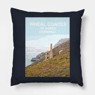 Wheal Coates St Agnes Cornwall. Cornish gift. Travel poster Pillow