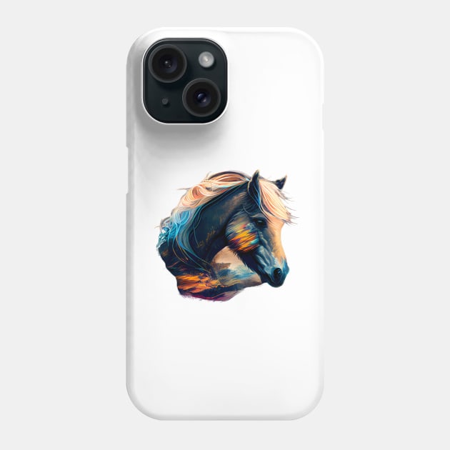 Colorful Fjord Horse Artwork 1 Phone Case by MLArtifex