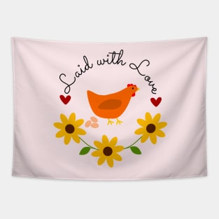 Laid with Love Chicken and Eggs Tapestry