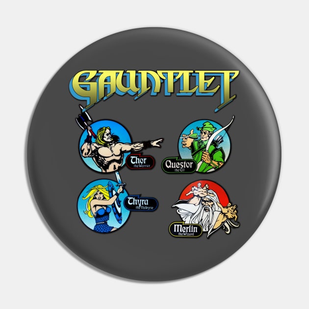 Gauntlet Old Arcade Logos Pin by BigOrangeShirtShop