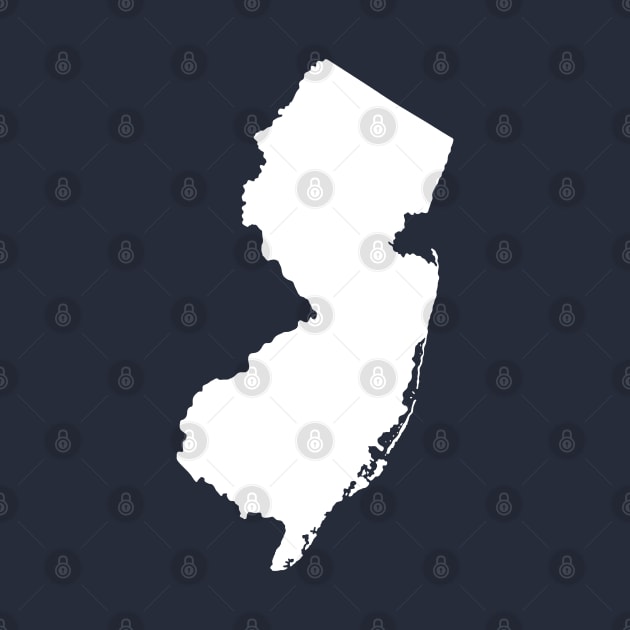 New Jersey White State by GreenGuyTeesStore