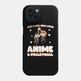 Just a girl who loves anime and volleyball - chibi anime Phone Case