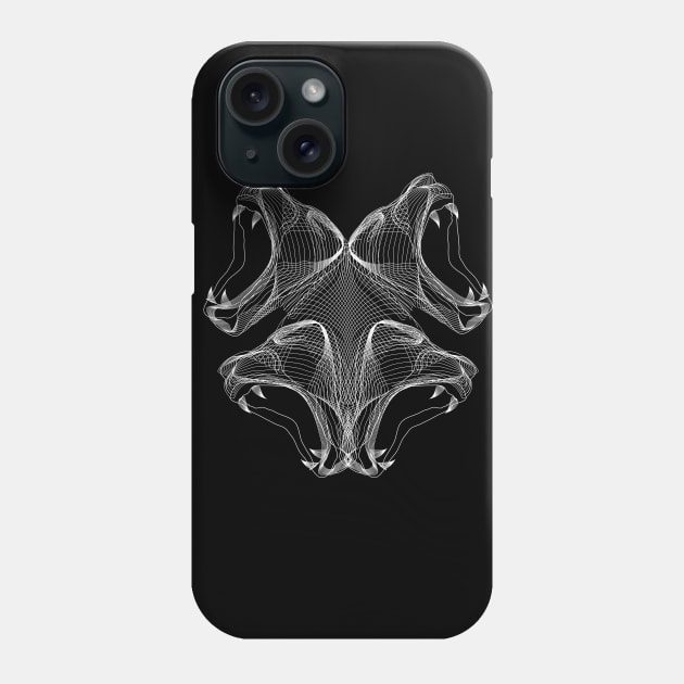 Dramabite Rorschach linear lion Phone Case by dramabite
