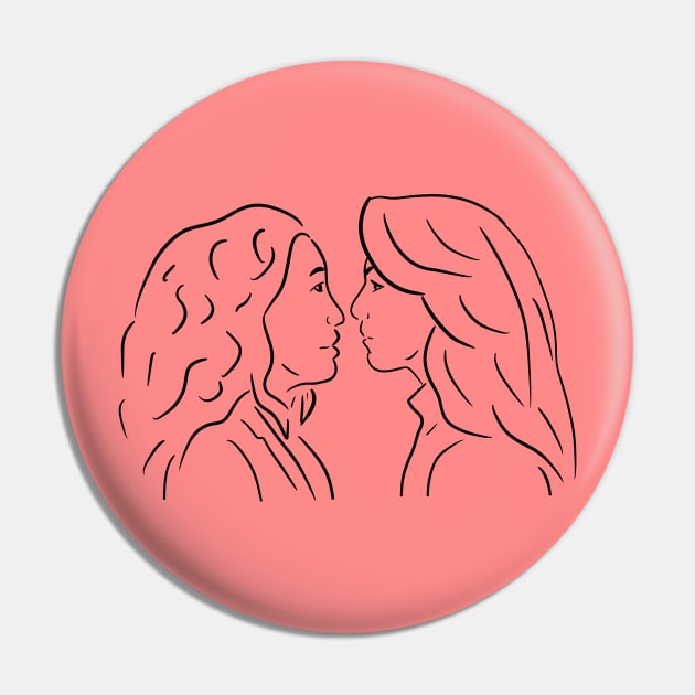 Eve and Villanelle - Lines Pin by byebyesally