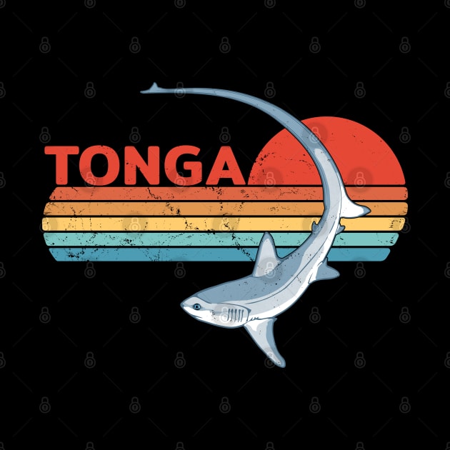 Thresher Shark Kingdom of Tonga Vintage Travel Design by NicGrayTees