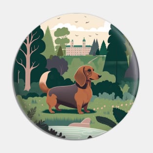 Dachshund in a Park Pin