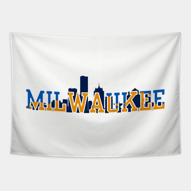 Milwaukee Skyline Tapestry by zsonn