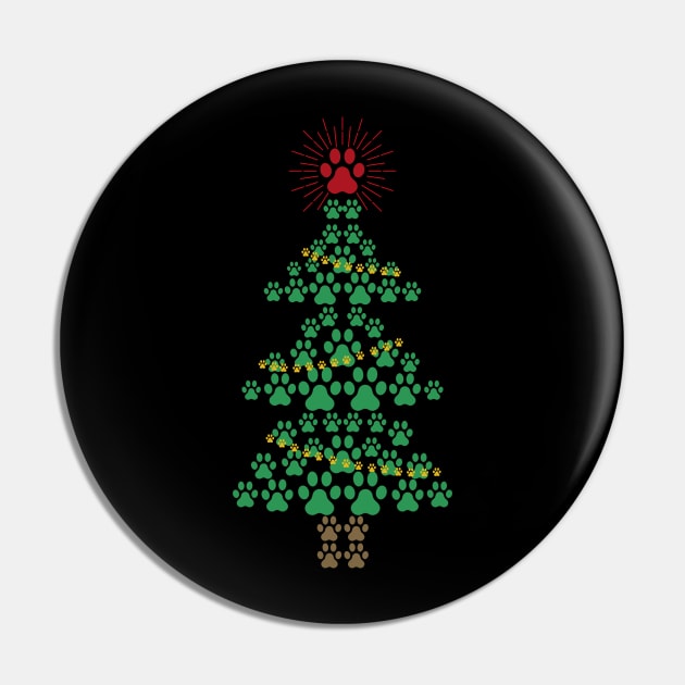 Dog Paw Print Christmas Tree Pin by MasliankaStepan