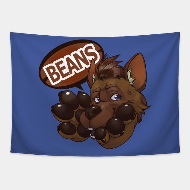 Hyena paw beans Tapestry by Pawgyle