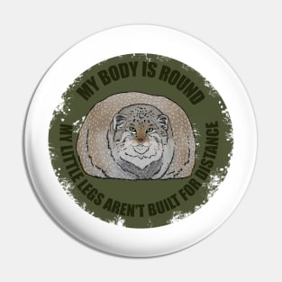 Round Pallas Cat Olive Green Pin