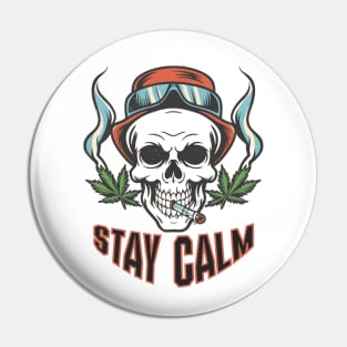 Chill Vibes, Stay Calm Skull Pin