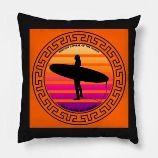 SURFING CAPITAL OF THE NORTH - SAN JUAN LA UNION - WOMEN ORANGE Pillow