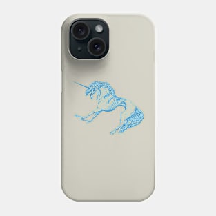 Nightmare Unicorn, Blue Outline Phone Case