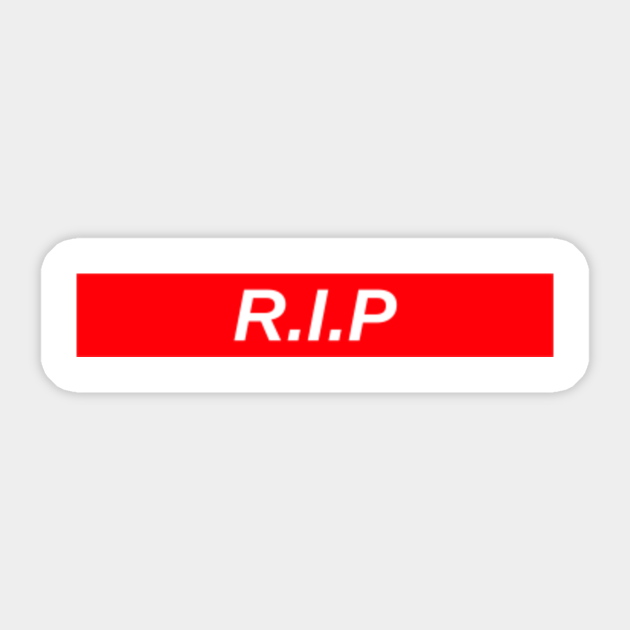 R I P Red Box Logo Playboi Carti Sticker Teepublic Uk