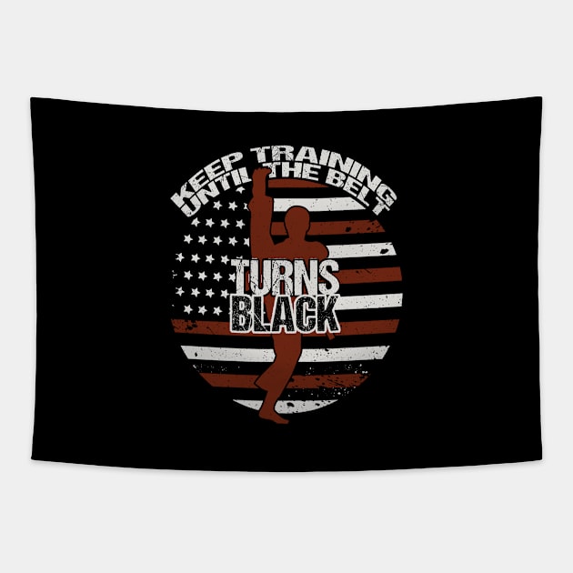 German Shepherd Mom Dog Lover American Flag Dog Tapestry by Tesszero