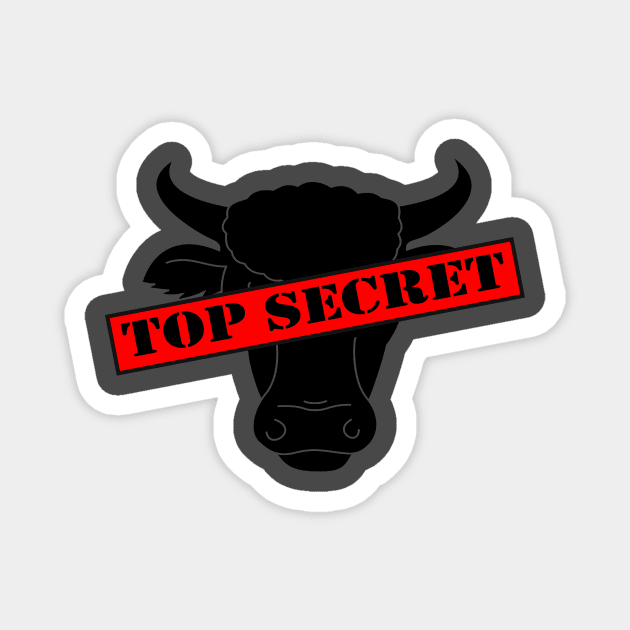 Top Secret Cow t shirt Dry Aged Meat Logo Magnet by Jakavonis