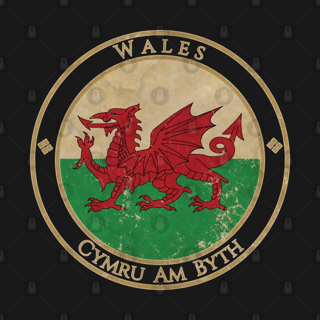 Vintage Wales Welsh Europe European EU Flag by DragonXX