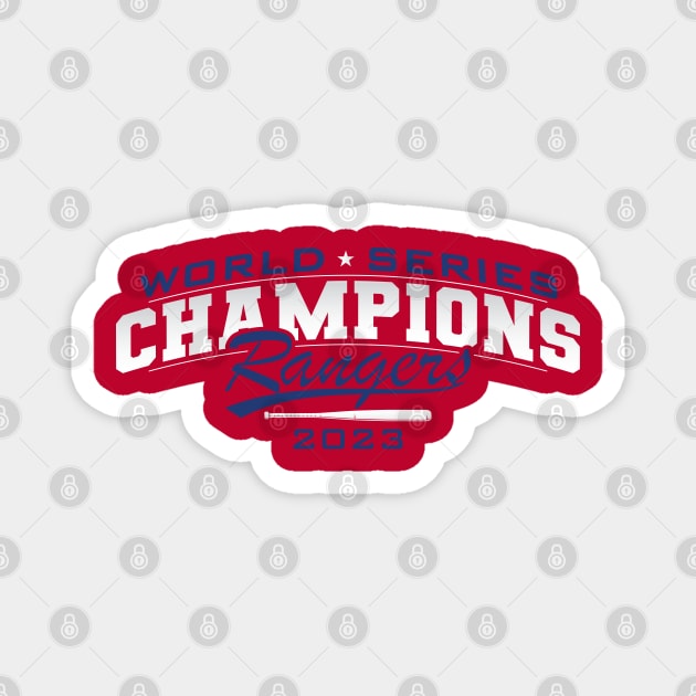 World Series Champions Rangers Magnet by Nagorniak