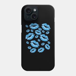 Cover Me In Kisses Boyish Blue Lipstick Flirtatious Fun Phone Case