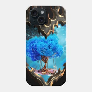The blue tree on a little island Phone Case