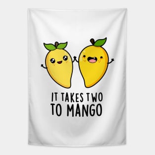 It Takes Two To Mango Cute Dancing Fruit Pun Tapestry