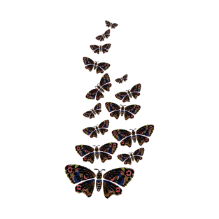 Aboriginal Art - Butterfly Lots Angled T-Shirt