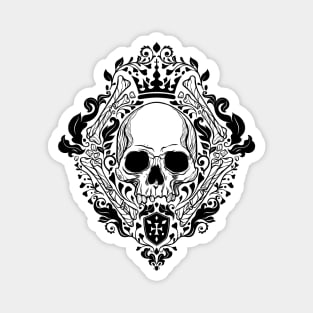 Skull Damask Royal Magnet