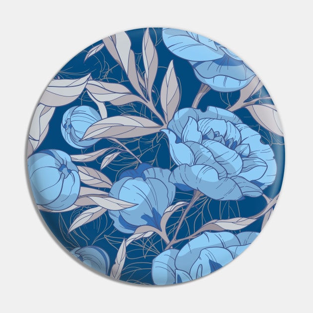 blue and gray peonies, seamless floral pattern Pin by  ESHA-Studio