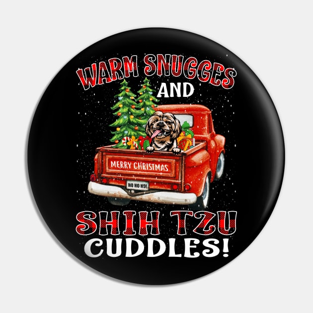 Warm Snuggles And Shih Tzu Cuddles Truck Tree Christmas Gift Pin by intelus