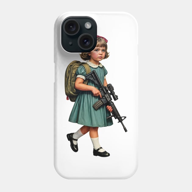 The Little Girl and a Toy Gun Phone Case by Rawlifegraphic