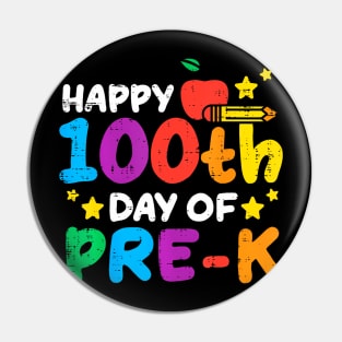 Happy 100Th Day Of Pre K Apple 100 Days School Teacher Pin