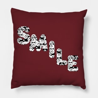 Smile made of smiley faces Pillow
