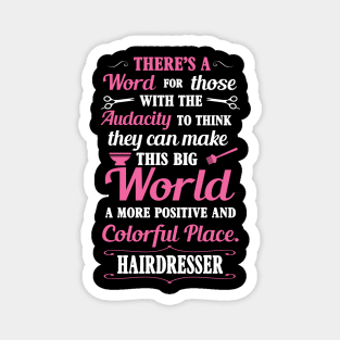 Big colorful world with hairdresser (white) Magnet