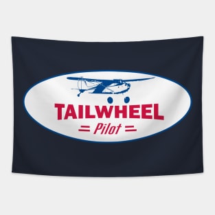 Tailwheel Pilot- retro red Tapestry