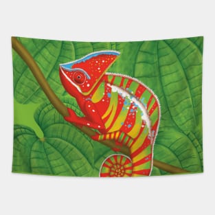 Colourful chameleon Tapestry