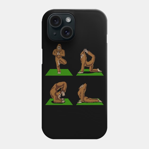 Bigfoot Yoga Poses Phone Case by underheaven