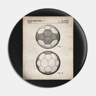 Soccer Ball Patent - Soccer Player Team Coach Art - Antique Pin