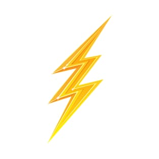 Lightning bolt - 3D, golden yellow T-Shirt