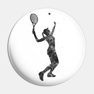 Tennis girl black and white Pin
