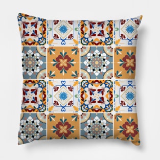 Azulejo #8- vector Portuguese Moorish pattern Pillow