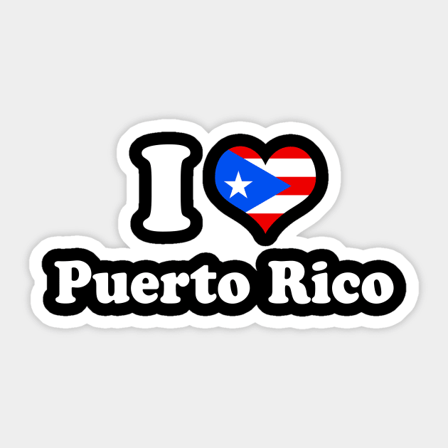 I Love Puerto Rico Puerto Rican Flag Heart' Sticker
