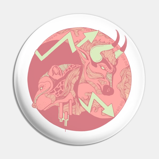 Lpink Bull and Bear Pin by kenallouis