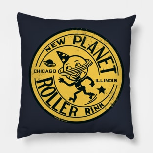 Retro Vintage New Planet Roller Rink Chicago Pillow