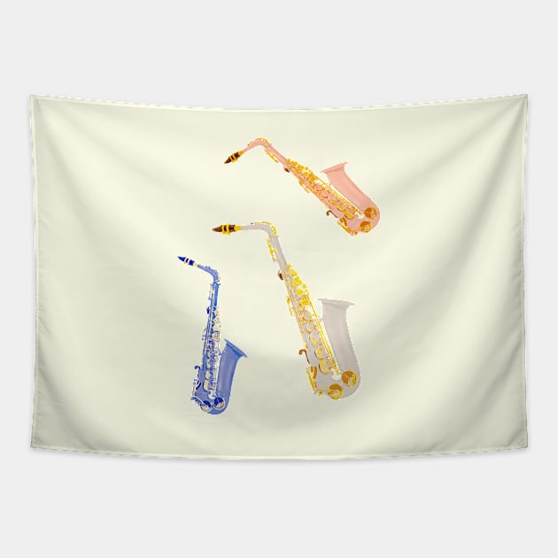 3 saxophones Tapestry by Mimie20