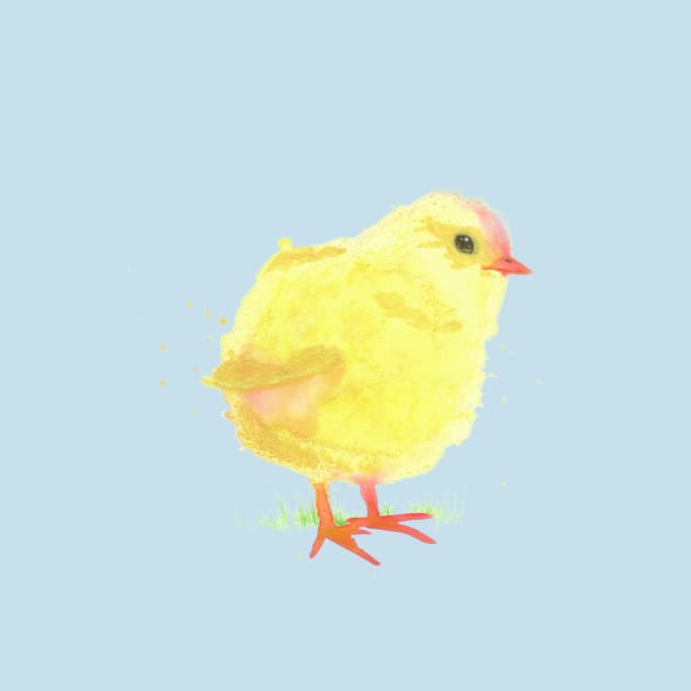 Little Baby Chick - Watercolor Animal Illustration (Spring Collection) by FishWithATopHat